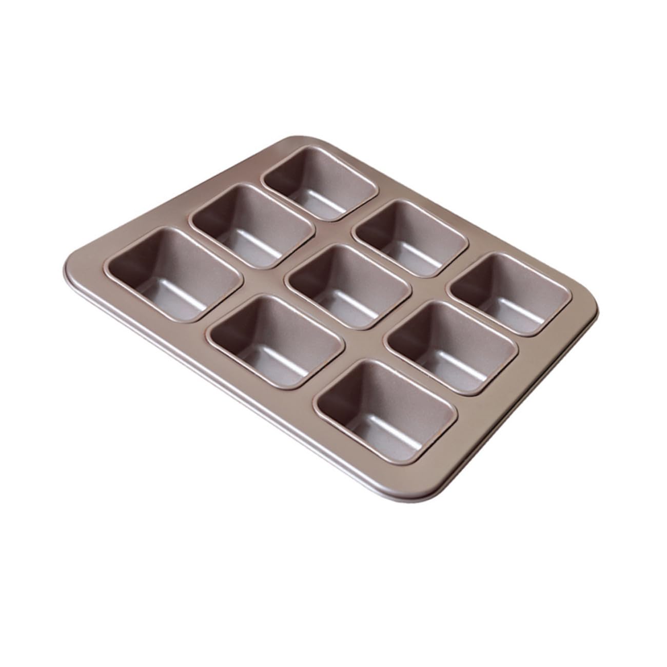 Cabilock Moule à Pâtisserie et Facile à Nettoyer Carré Antiadhésif 9 Compartiments en Acier Carbone Doré, Chauffage Uniforme pour Desserts Maison