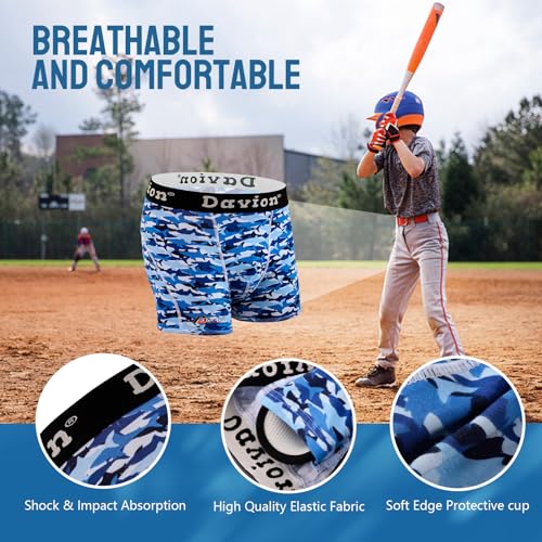 Davion Youth Boys Baseball Cup Underwear with Soft Protective Athletic Cup Compression Shorts for Football, Lacrosse3