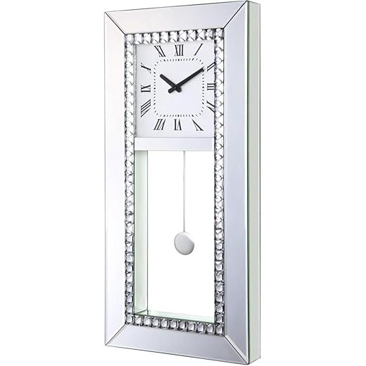 Acme Lotus Wall Clock with Faux Crystal