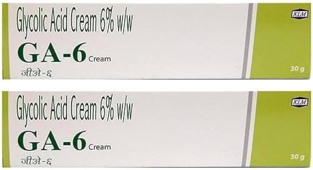 GA-6 Glycolic Acid 6% Cream for All Skin Types, 30g (Pack of 2)