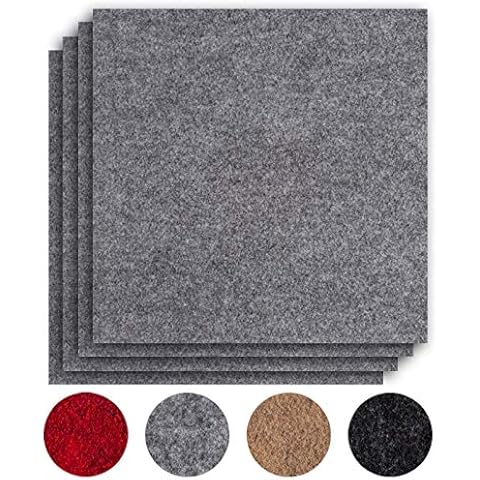 andiamo Teppichfliese selbstklebend, Filzfliese, Bodenbelag aus Nadelfilz, Fliese 40 x 40 cm - Set, Farbe:Grau, Größe:4 m² Cover