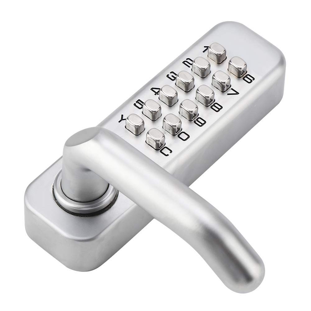 Digitales mechanisches Türschloss mit Griff, 1-11-stelliges Zahlenschloss Wasserdichtes mechanisches Code-Schloss, Rechte Hand Türdrücker Zinklegierung Schlüsselloses Codeschloss für Büro Home