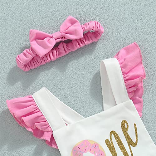 Baby Girl Birthday Romper Ruffle Sleeve Letter One Print Ice Cream/Donut Bodysuit with Tutu Skirt Cake Smash Sunsuit4
