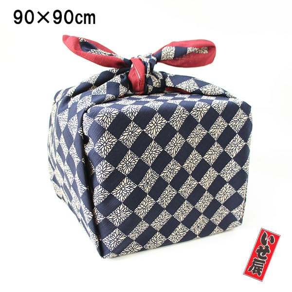 Amazon｜風呂敷 大判 90cm 角菊 紺 いせ辰 綿100% 江戸千代紙