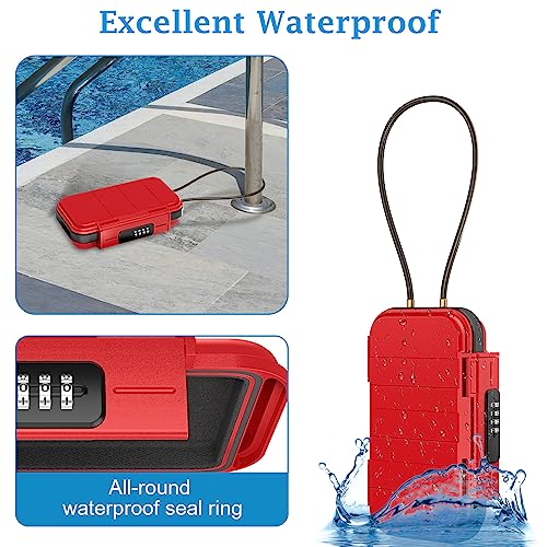 AMIR Portable Safe Box, Combination Security Case LockBox with Code, Waterproof Anti-Theft Mini Travel Safe Box with Removable Chain, Portable Lock Box for Travel,Dorm,Beach,Hotel,Car,Home,Office - Image 3