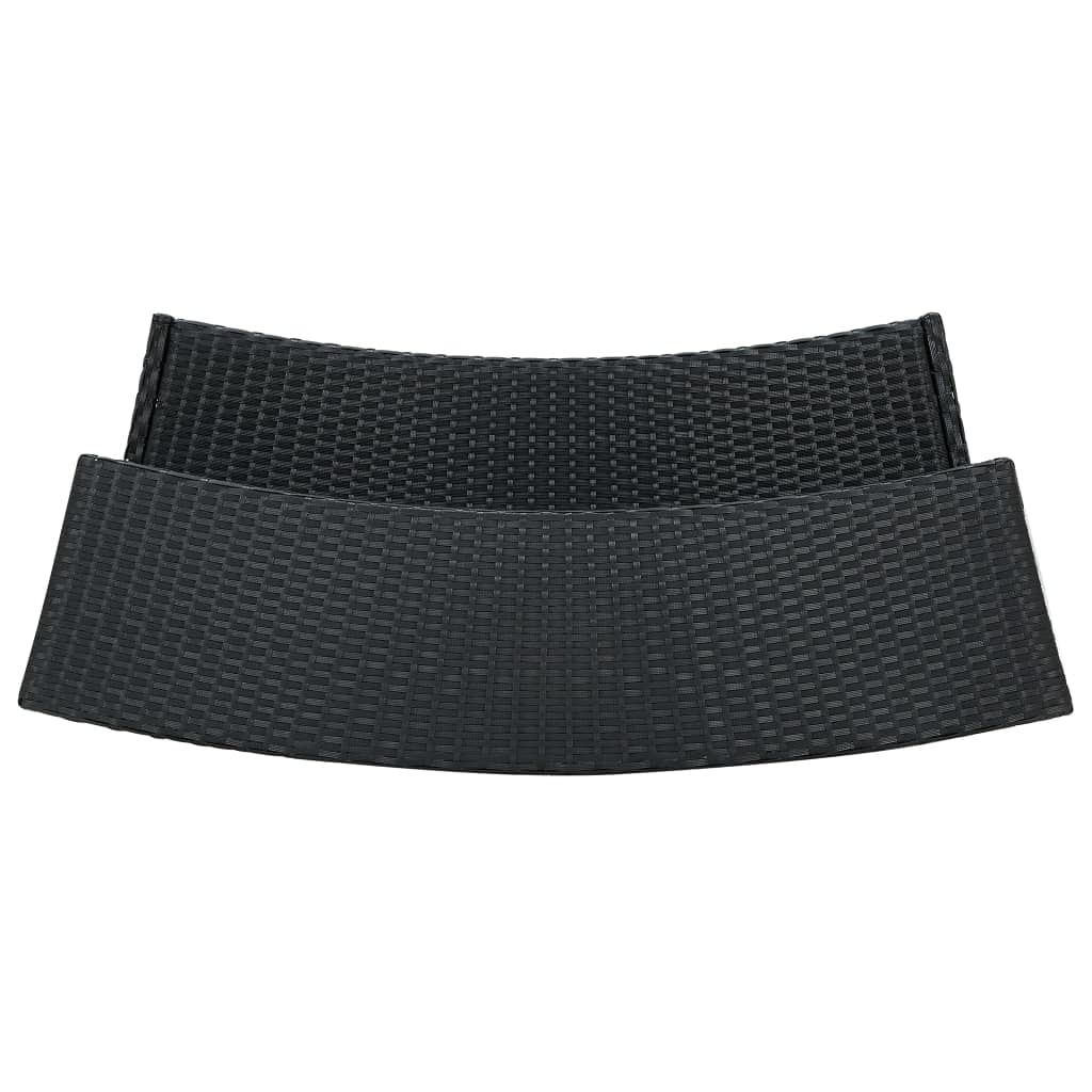 vidaXL Ensemble de Jardin 3 pcs Table et Chaises avec Coussins Noir