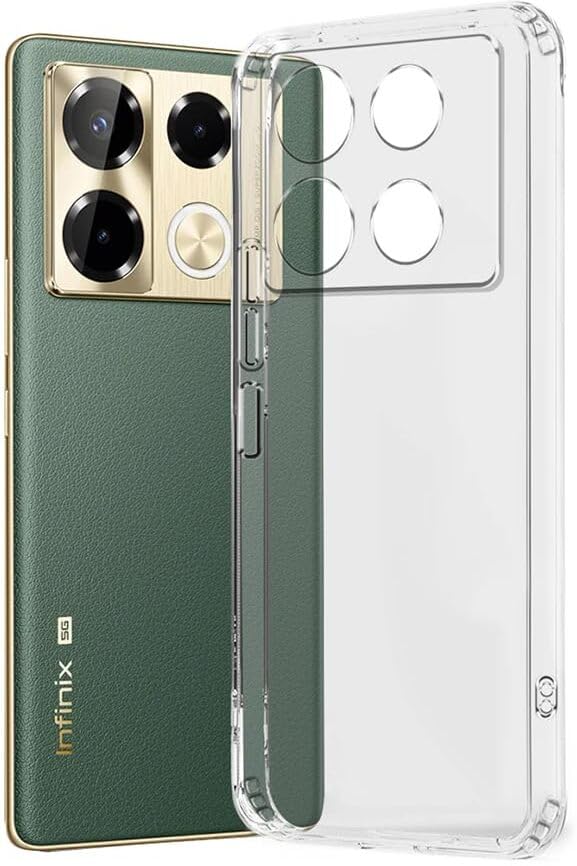 Image of Spazy Case Infinix Note 40 Pro Plus 5G Back Cover | Protective Soft Transparent Shockproof Hybrid Protection Back Case Cover for Infinix Note 40 Pro Plus 5G
