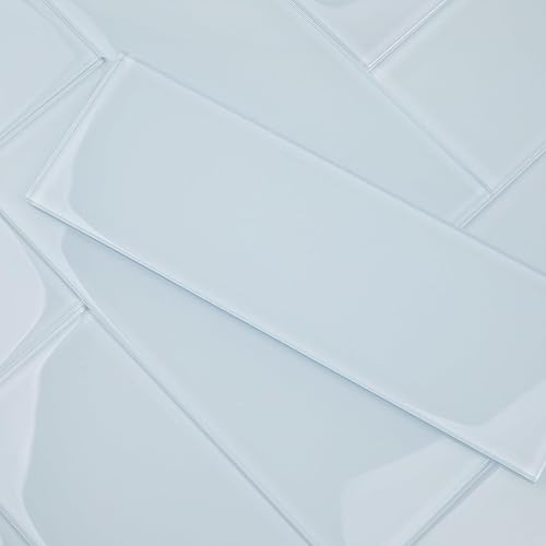 Vista 8 de Lovdeco Azulejo de cristal de metro, 3 x 6 pulgadas, 4 pies cuadrados, vidrio verde azulado oscuro para pared de baño y cocina, paquete de 32