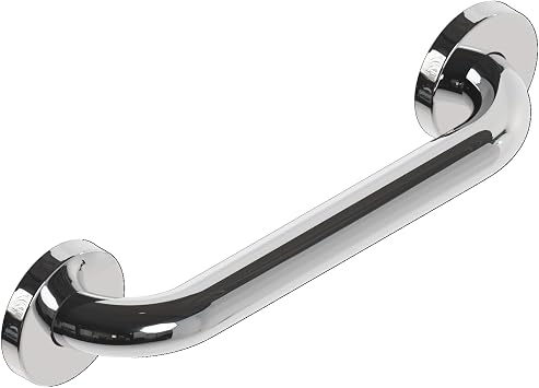 HEALTHCRAFT Grab Bar 12", Bathroom & Shower Safety Rail - Polished Chrome | Stainless steel, rust-resistant, for shower, tub and toilet wall