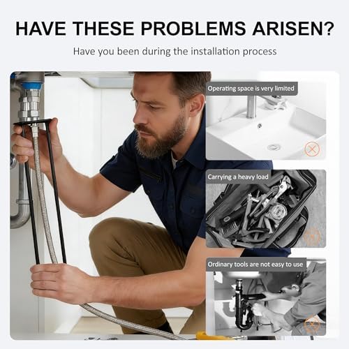 Basin Wrench, 2026 New Multifunctional Sink Wrench Faucet Tool Plumbers Tool for Under Basin Sink Tight Spaces Kitchen Bathroom Home (A+B) - 3