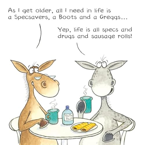 Paperlink Carte de vœux humoristique Happy Birthday de la gamme Funny Farm pour lui/elle « Specs, Drugs and Sausage Rolls ! »