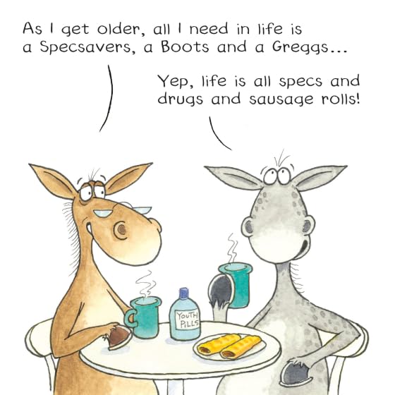 Funny Artistic 'Happy Birthday' Greetings Card - From The Funny Farm Range - For Him/For Her - 'Specs, Drugs and Sausage Rolls!'