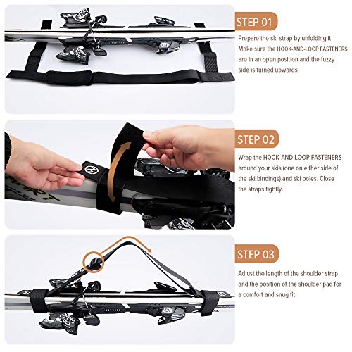 image for OutdoorMaster Ski Strap - Ski Shoulder Sling Carrier with Secure Attac