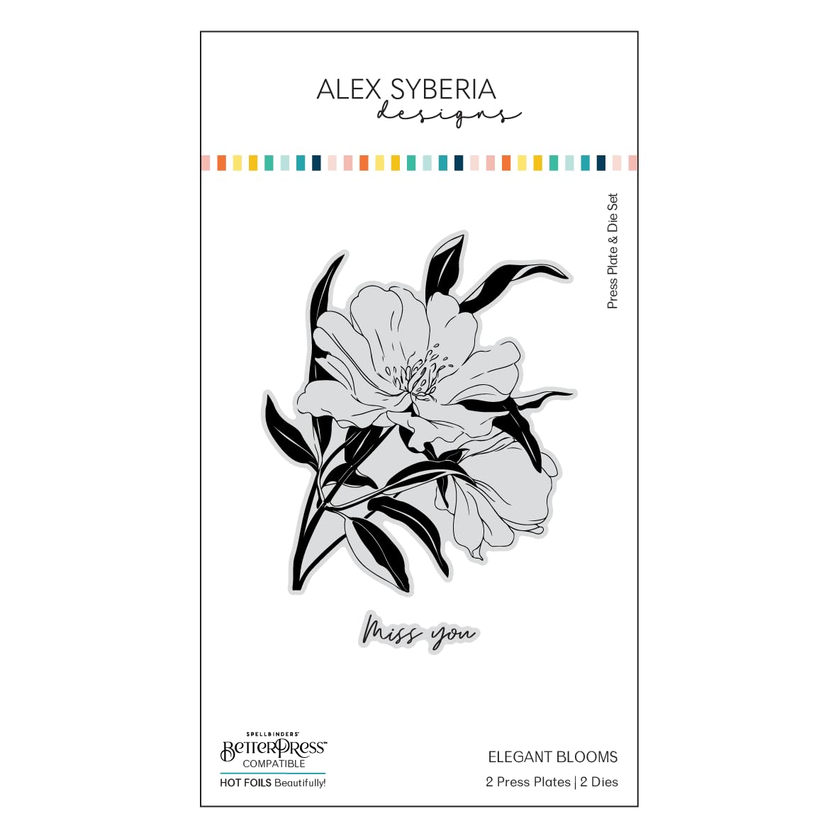 Alex Syberia Designs White Elegant Blooms Press Plate & Die Set,