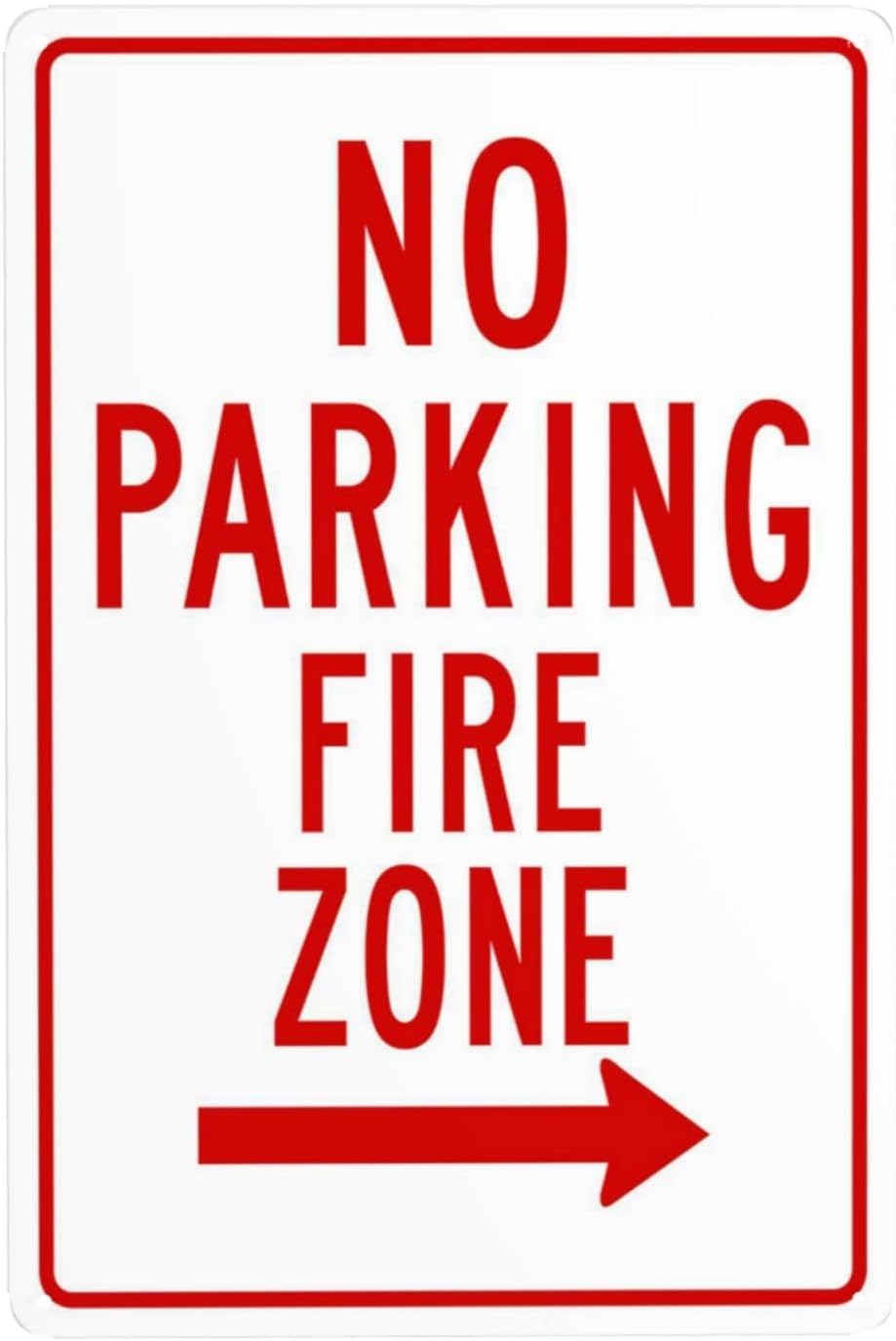 Right Side No Parking Fire Zone Rust Free Aluminum Sign - Security Warning Decor with Pre-Drilled Holes for Street, Business Lot - 16x12 Inch​