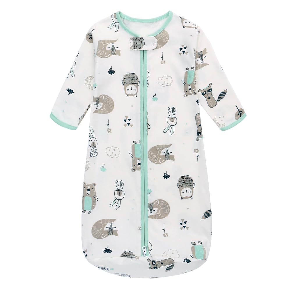 Miracle Baby Lot de 2 gigoteuses pour bébé, portable, 100 % coton, à manches longues, pour tout-petit, de 0 à 18 mois, motif hibou lapin, taille M