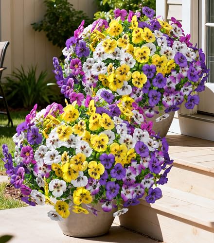 50% Off Ivydale 20PCS Artificial Pansy Flowers for Outdoor - Image 5