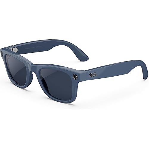 Ray-Ban Meta (Gen 2), Wayfarer, Shiny Cosmic Blue | Smart AI Glasses for Men, Women — 2x Battery Life — 3K Ultra HD Resolution — 12 MP Ultra-Wide Camera, Audio, Video — Transitions® Sapphire Lenses