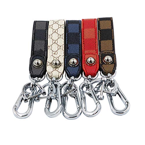 YSY Genuine Leather Keychain, Metal Detachable Car Key Chain Ring Holder Clip Hook