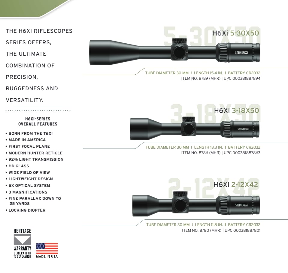 Amazon.com : H6Xi 2-12x 42 MHR-MOA FFP 30MM, First Focal Plane