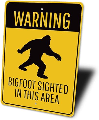 Miniatura 9 de Warning Bigfoot Sighted in This Area, Road and Path Warning Sign, Bigfoot Sighting Warning Aluminum Sign - 8" x 12"