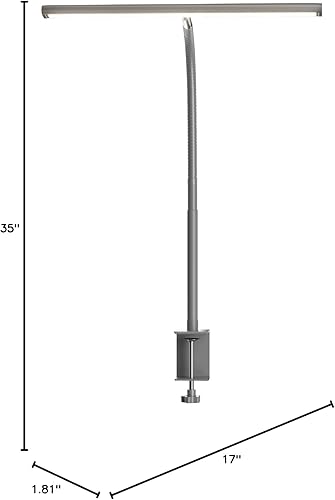 Miniatura 7 de Lámpara de escritorio LED para oficina y hogar, luz de escritorio con atenuación continua, cuello de cisne flexible ajustable, adaptador USB de 10 W