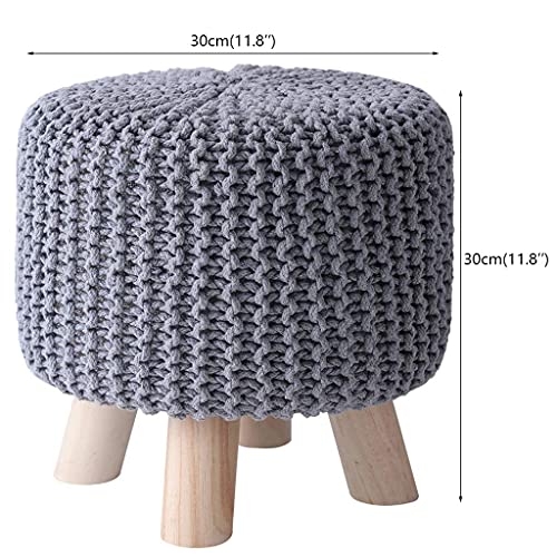 Repose-pieds en coton tissé à la main kaki, la douceur artisanale au cœur de votre salon