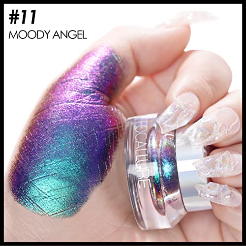 Focallure Chameleon Cream Eyeshadow,Intense Color Shifting Creamy Eye Shadows,Highly Pigmented Metallic,Shimmer,Multi-Reflective Finishes,Moody Angel #TOP2