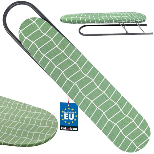 KOTARBAU Ärmelbügelbrett - Ärmelbrett - Bügelbrett für Ärmel 50 x 11 cm zum Bügeln von Hemden - oder Blusenärmeln Kleines Bügelbrett Schutzhülle Grün
