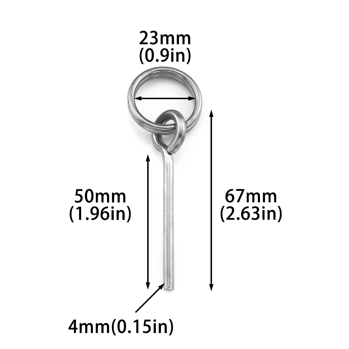 DGHAOP 4pcs Tent Pin & Ring Replacement Stainless Steel Tent Pole Connectors for Outdoor Camping Hiking Travel