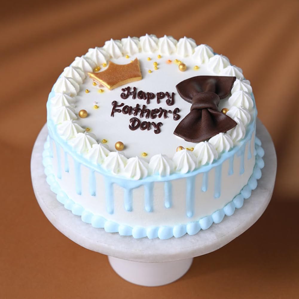 FlowerAura Delicious Fresh 2Kg Crowned In Love Eggless Chocolate Cake For Birthday Gift & Fathers Day Cake For Dad | Father | Papa | Father-In-Law | Appa (Same Day Delivery)-image-44
