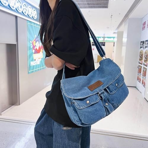 Bolso denim cruzado para hombres y mujeres miniatura 3