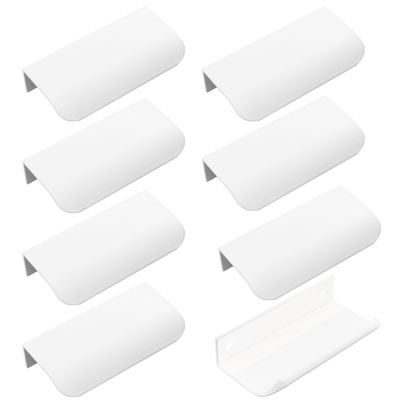 Poignée de tiroir blanche 80 mm lot de 8 poignées auto-adhésives pour meuble et placard