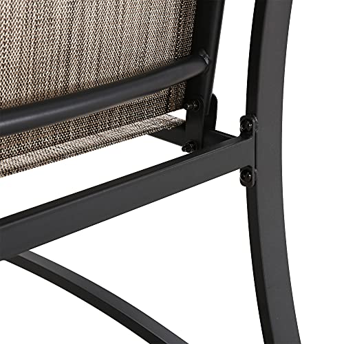 Image of LOKATSE HOME Patio Dining Chairs with High Backrest Teslin Bar Set of 2 Outdoor Metal Furniture for Garden Patio Pool Yard