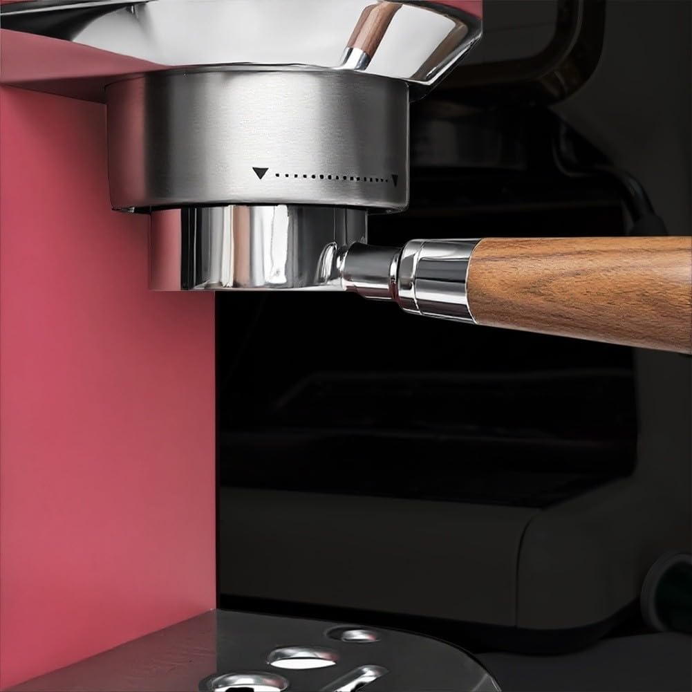 51MM Portafiltro senza fondo per Dedica EC680 EC685 EC885 con occhielli da 5,5 mm - Portafiltro in acciaio inox manico in legno per accessori espresso