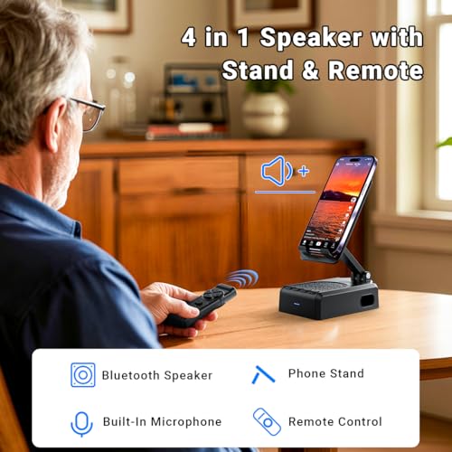 AIKELA AIKELA Bluetooth Speaker with Video Scrolling Remote and Phone Stand YX01,YK01 の商品画像 1