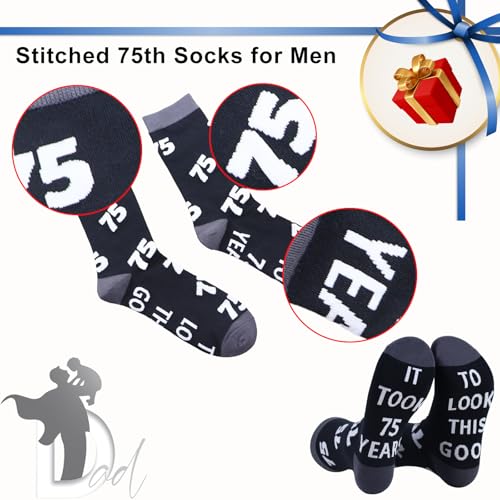 55th 65th 75th 85th Birthday Gifts for Men, Unique Stitched Novelty Socks for Fathers Day4
