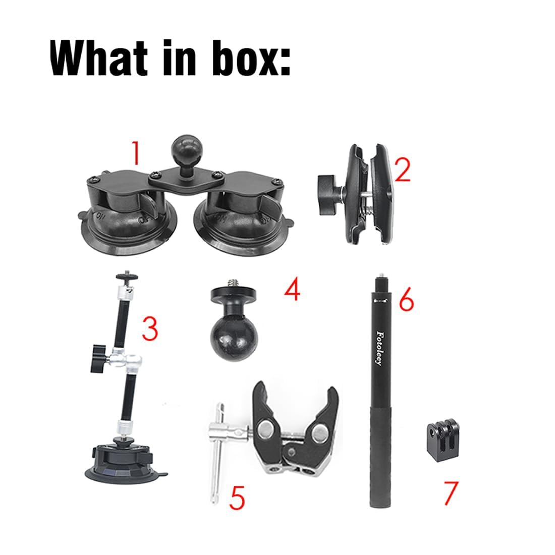 Saugkraft-Kamera-Dreifach-Montageset Kompatibel mit Insta360 X5/X4/X3/X2/Ace Pro/Ace/One RS und GoPro Hero 13/12/11, mit Langarmhalterung, Verstellbarer Winkel, für Action-Kameras
