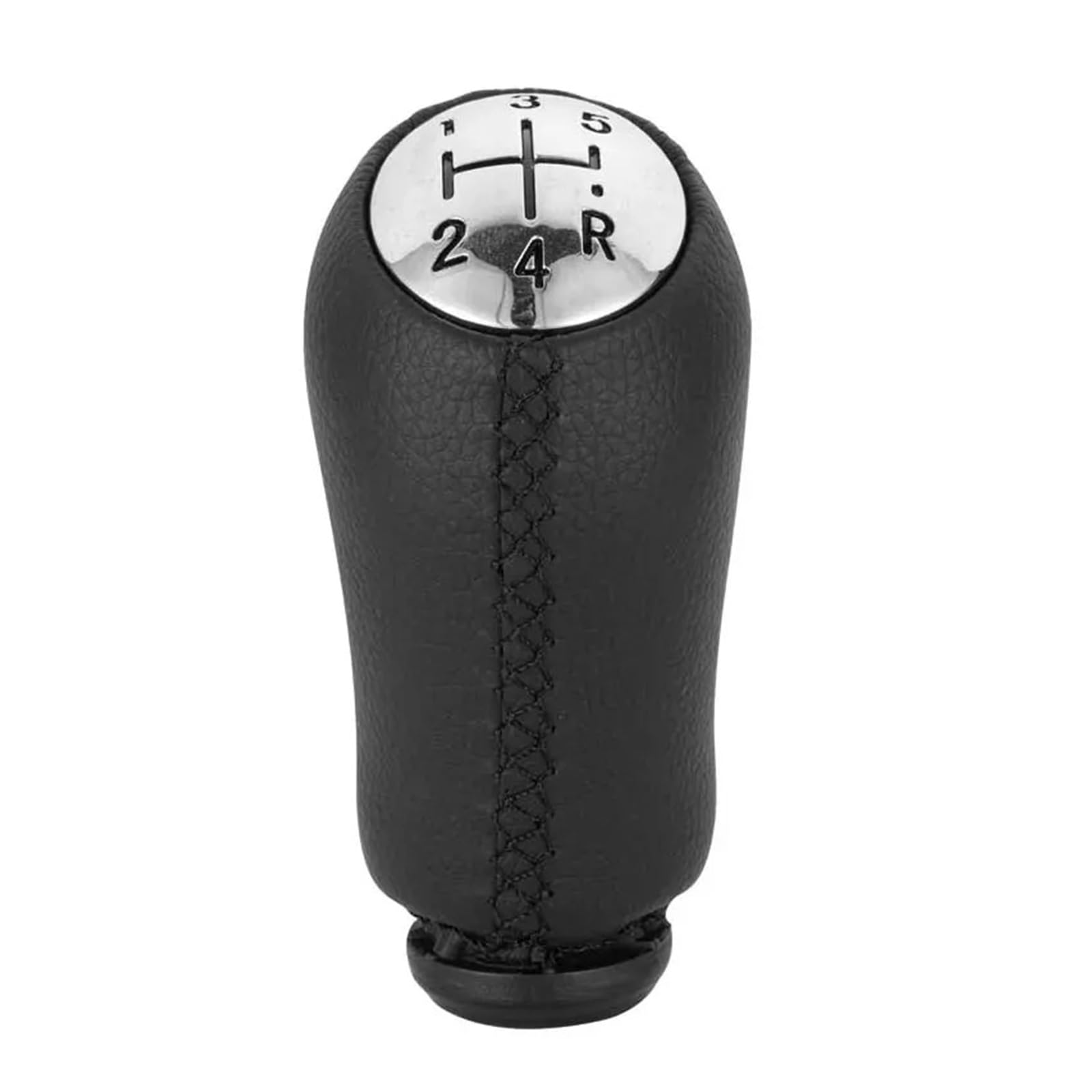 Qmtvfsrh Black Stitching Car Gear Shift Knob 5 Speed Gear Shift Knob For Clio Iii Megane Ii Scenic Ii Kangoo 2002-2009 Manual Shifter Lever Leather Plastic(Black Stitching)