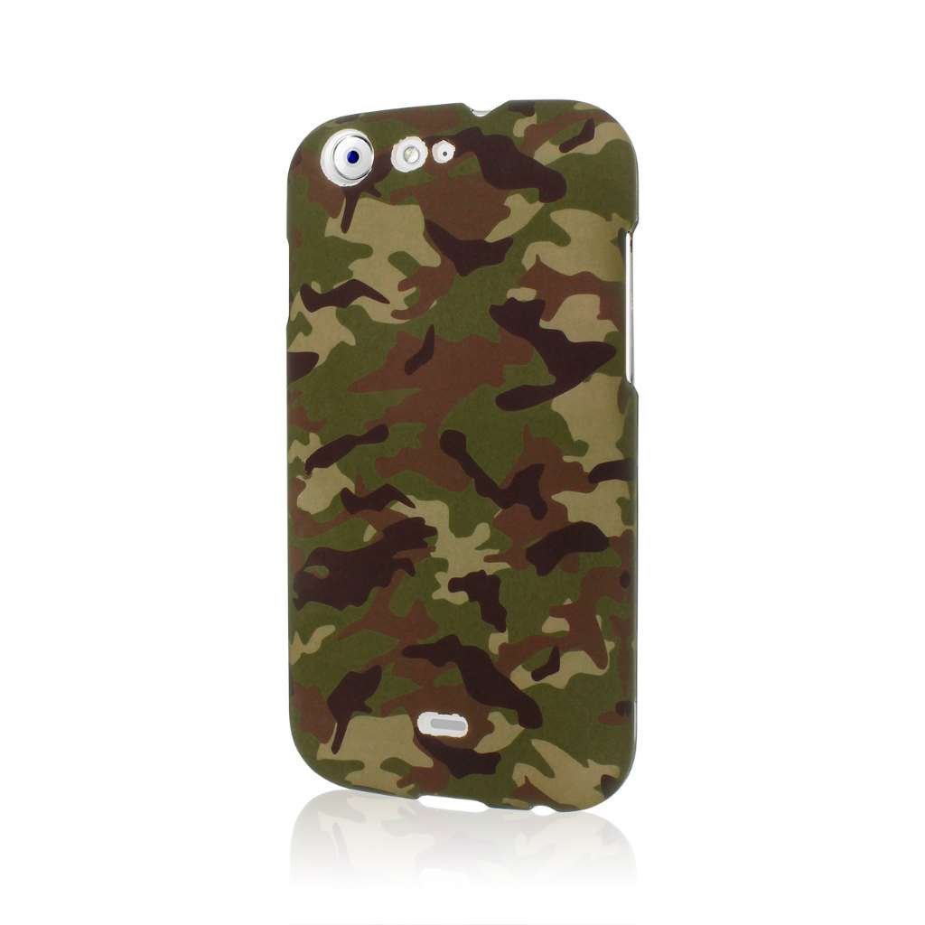 Mpero Snapz Series Rubberized Case for Blu Life One - Green Camouflage