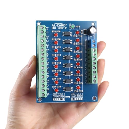 Optokoppler Isolationsmodul,8-Kanal Optocoupler Isolation Module,24V bis 3,3V Pegel Spannungswandler PNP-Ausgang SPS-Signal Optokoppler Spannungsisolationsplatine