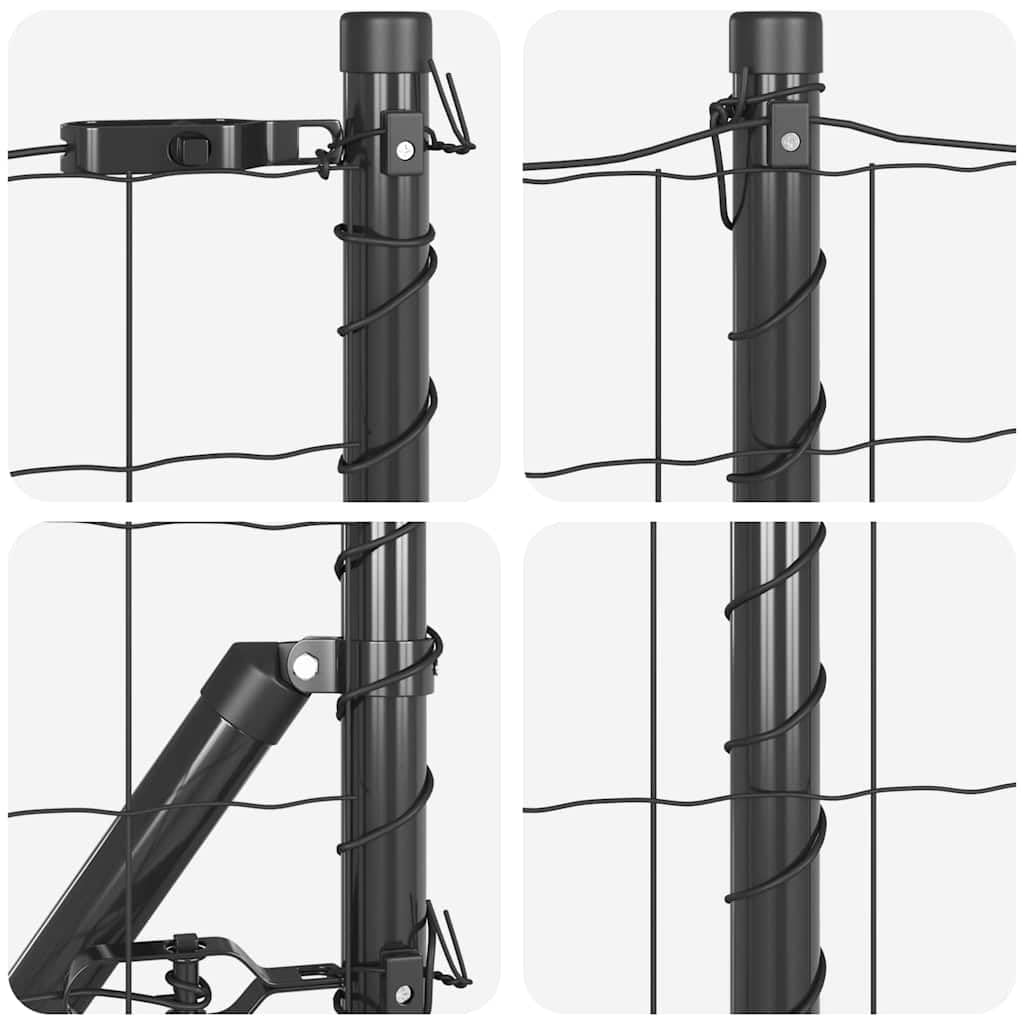 Valla de jardín gris 250 x 3,2 x 60 cm de acero y PVC, protección visual, diseño moderno, resistente, resistente a la intemperie, incluye 11 postes y accesorios para terraza, balcón, camping