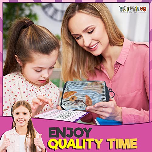 Pre-Printed-Needlepoint-Wallet-kit-for-Kids-Embroidery-Arts-and-Crafts-Sewing-Set-Cross-Stitch-CatDog Pre-Printed-Needlepoint-Wallet-kit-for-Kids-Embroidery-Arts-and-Crafts-Sewing-Set-Cross-Stitch-CatDog
