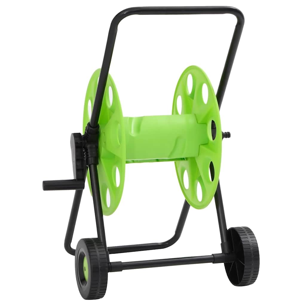 Schlauchwagen für 60 m 1/2 Zoll Schlauch, verzinkter Stahl, grün – mit langem Griff und Rädern für einfache Bewegung im Garten, verhindert Verheddern und Knicken