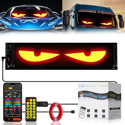 SENROBO Devil Eyes for Car - Flexible LED Eye Light for Truck Windshields, DIY Personalized Dynamic LED Big Eye Lamp for Vehicle Window, Support APP and Remote Control, Equipped with USB-C Interface