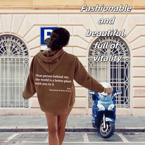 Dear Person Behind Me Hoodie for Women and Men You Are Enough Sweatshirt Graphic Letter Print Sleeve Loose Youth Hoodie Gift4