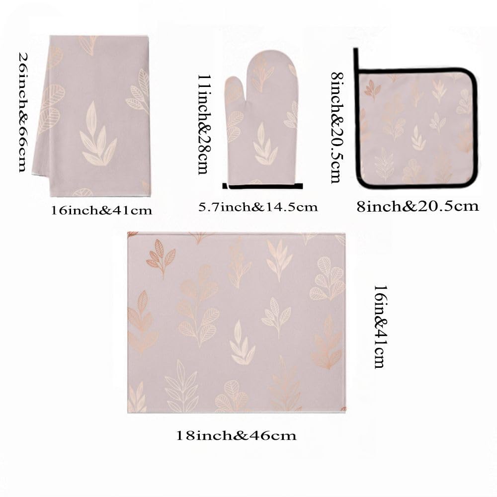 9PCS Rose Gold Leaves1 Cucina Decor e Accessori Set