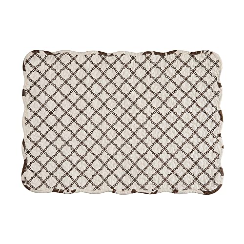 Image of Sophia Vintage 100% Cotton Quilted Set of 6 Placemats 13 inch x 19 inch