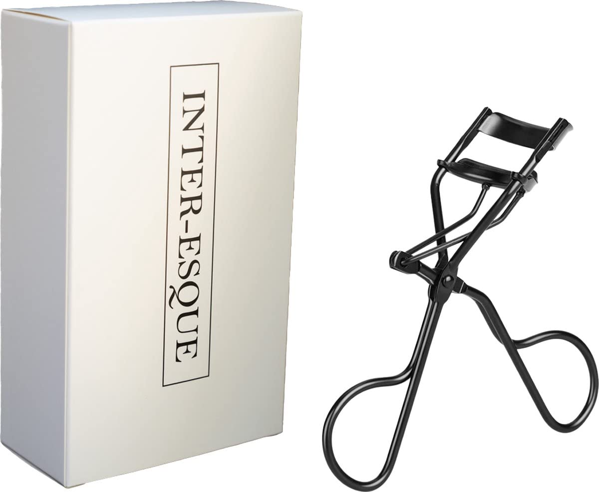 INTER-ESQUE Eyelash Curler + 5 Extra Silicone Pads - Black