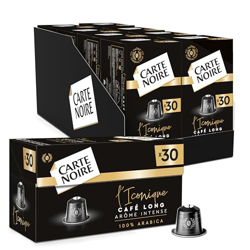 CARTE NOIRE - 240 Capsules de Café lungo L'Iconique - Compatibles Nespresso-Café Pur Arabica-Lot de 30 x 8 Capsules Aluminium-Fabriqué en France
